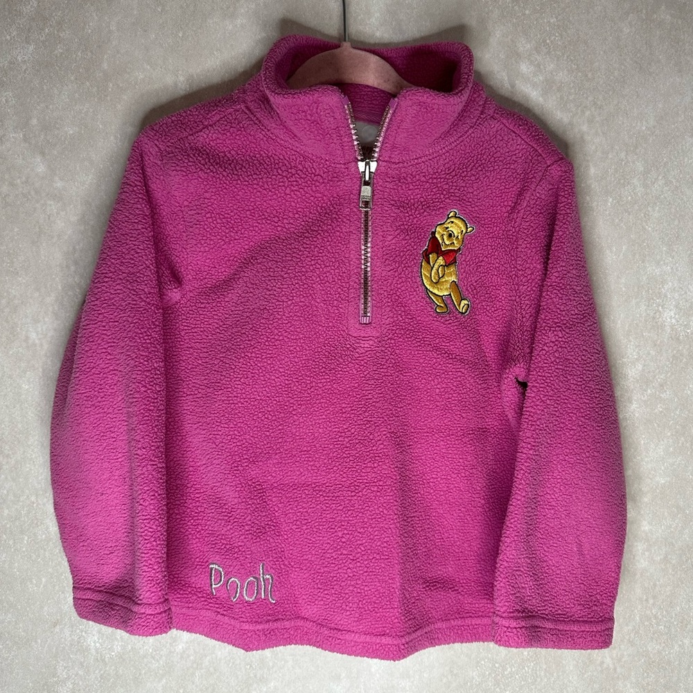 Early 2000’s Disney Winnie the Pooh Pink fleece zip pullover - 3T